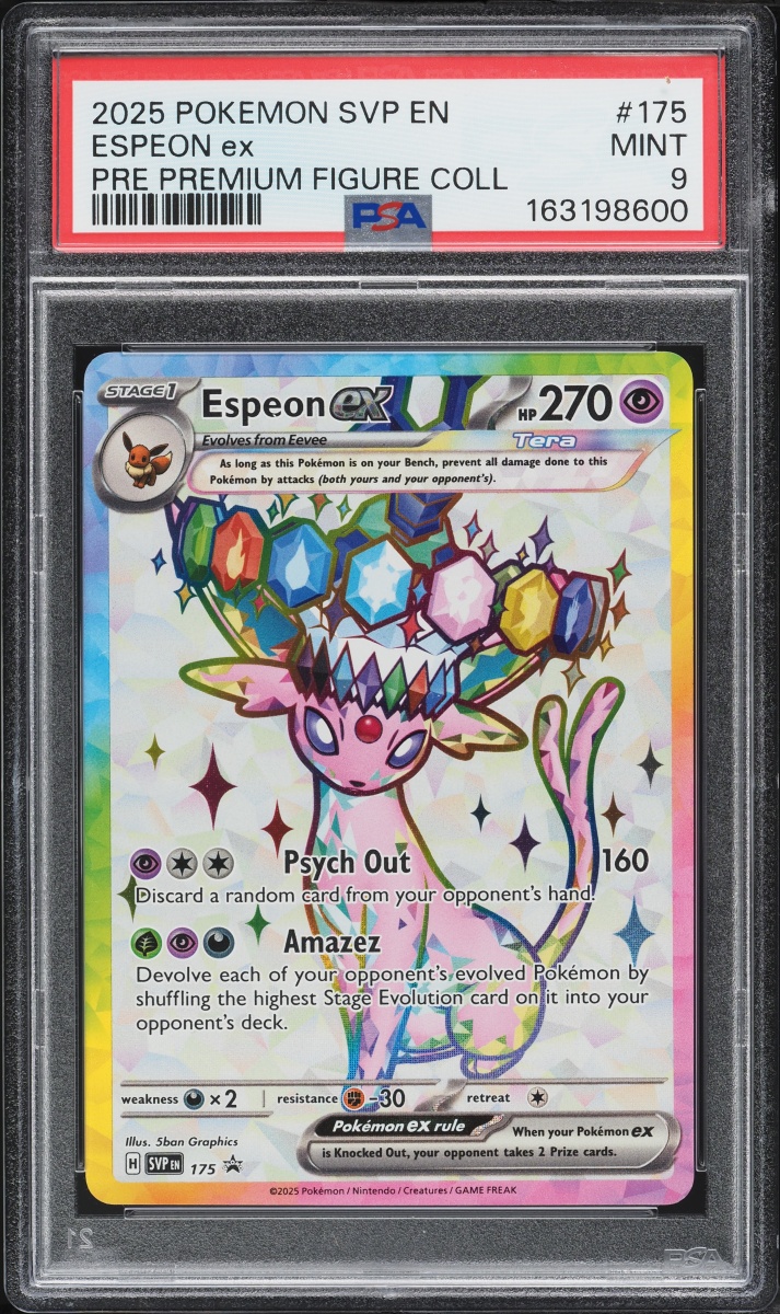 2025 Pokemon SV Promo Prismatic Evolutions Premium Figure Full Art Espeon Ex #175 PSA 9 MINT
