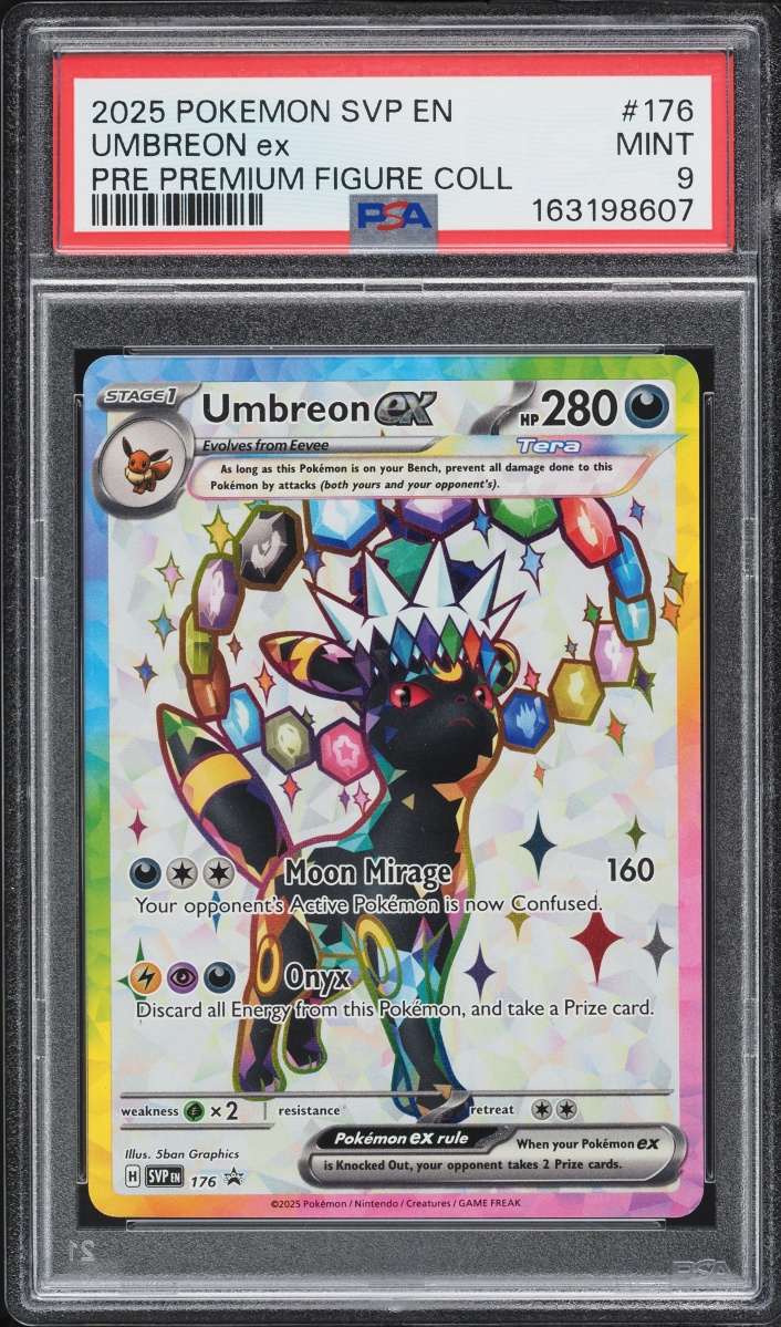 2025 Pokemon SV Promo Prismatic Evolutions Premium Figure Full Art Umbreon Ex #176 PSA 9 MINT