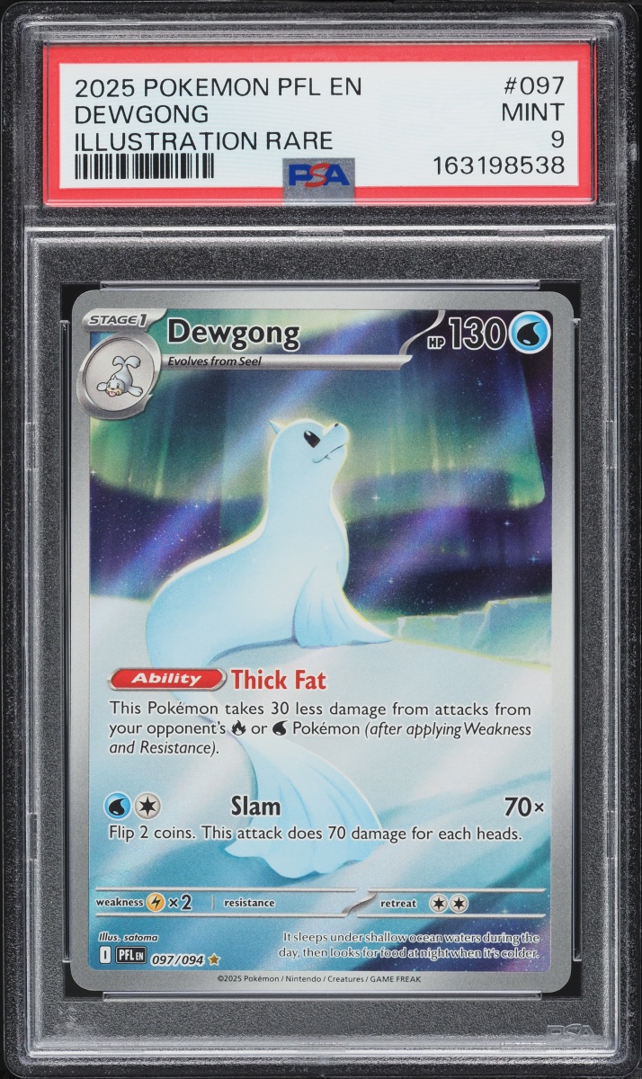 2025 Pokemon Mega Evolution Phantasmal Flames IR Dewgong #97 PSA 9 MINT