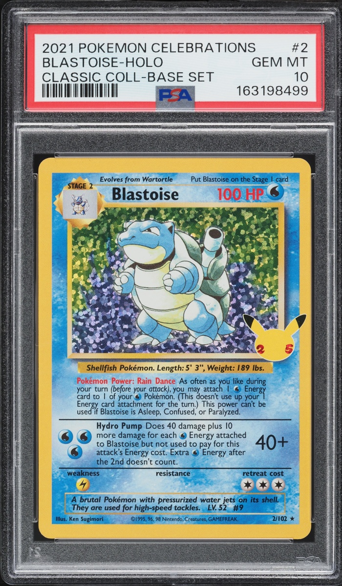 2021 Pokemon Sword & Shield Celebrations Classic Collection Holo Blastoise #2 PSA 10 GEM MINT