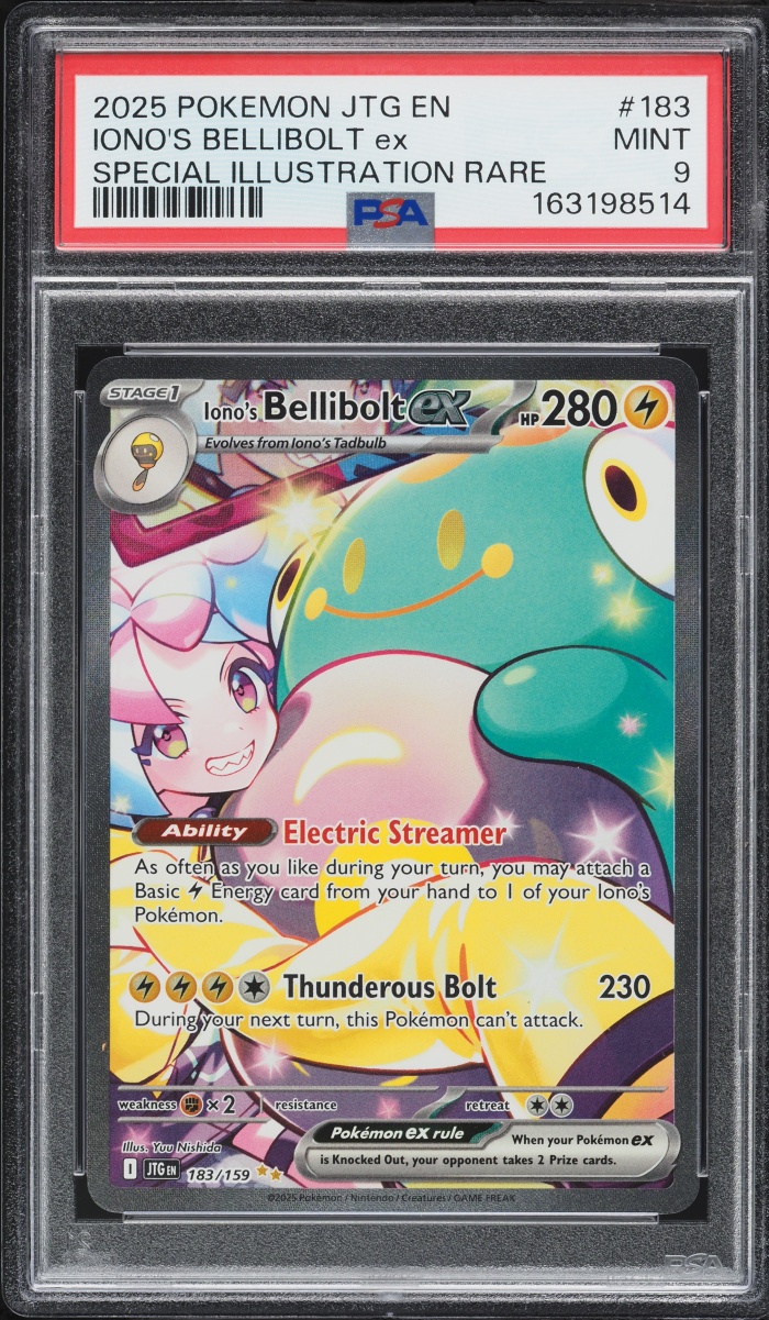 2025 Pokemon Scarlet & Violet Journey Together SIR Iono's Bellibolt Ex #183 PSA 9 MINT