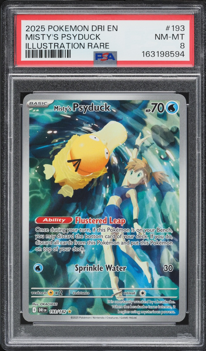 2025 Pokemon Scarlet & Violet Destined Rivals IR Misty's Psyduck #193 PSA 8 NM-MT