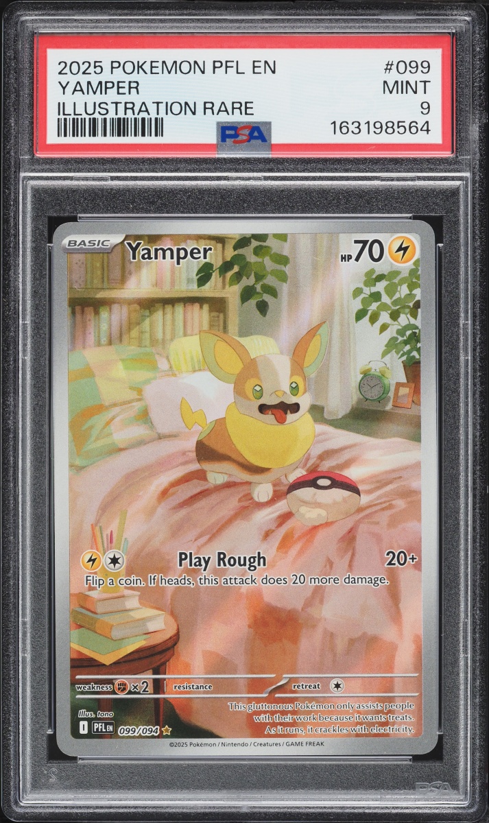 2025 Pokemon Mega Evolution Phantasmal Flames IR Yamper #99 PSA 9 MINT