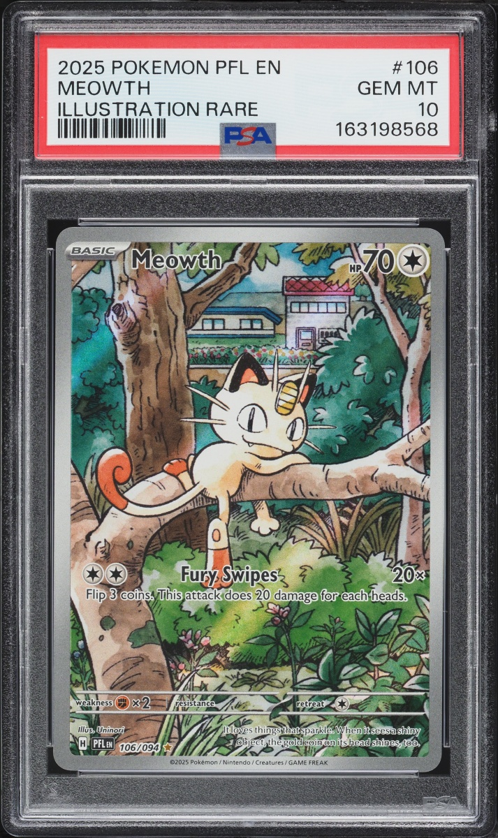 2025 Pokemon Mega Evolution Phantasmal Flames IR Meowth #106 PSA 10 GEM MINT