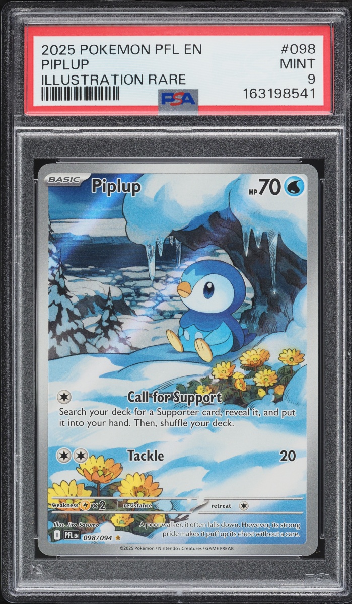 2025 Pokemon Mega Evolution Phantasmal Flames IR Piplup #98 PSA 9 MINT