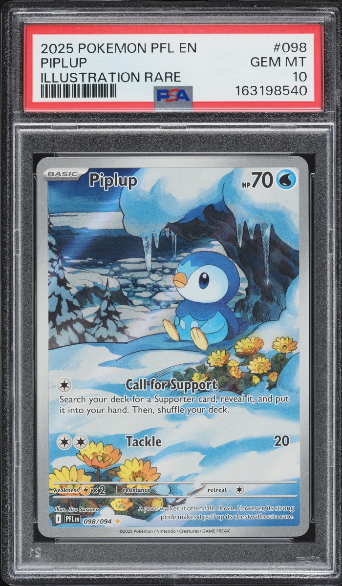 2025 Pokemon Mega Evolution Phantasmal Flames IR Piplup #98 PSA 10 GEM MINT