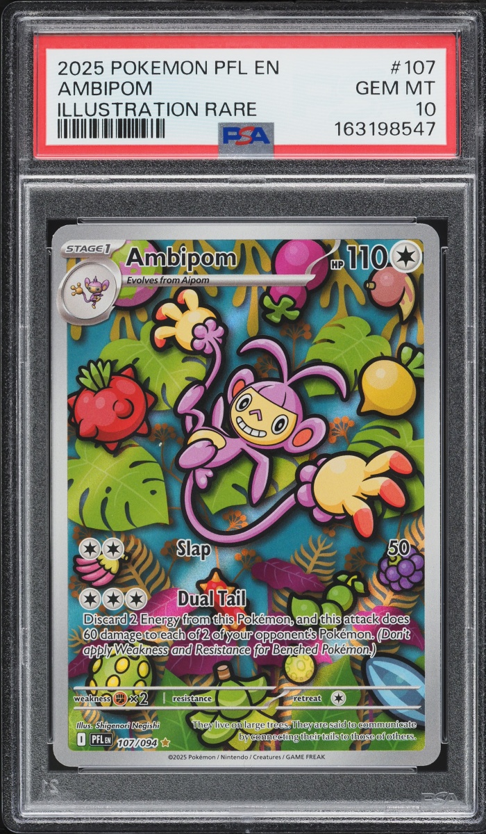 2025 Pokemon Mega Evolution Phantasmal Flames IR Ambipom #107 PSA 10 GEM MINT