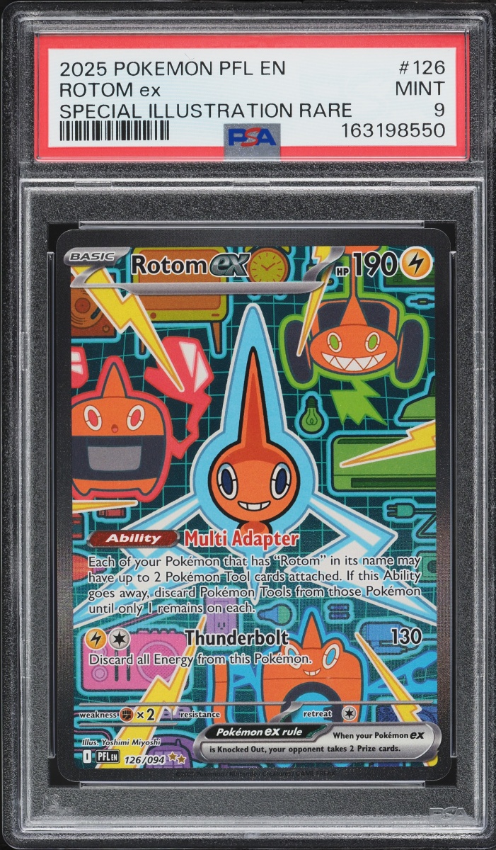 2025 Pokemon Mega Evolution Phantasmal Flames SIR Rotom Ex #126 PSA 9 MINT