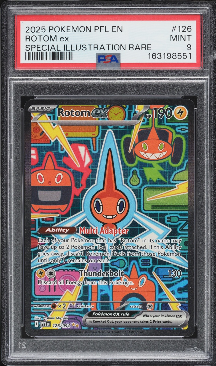 2025 Pokemon Mega Evolution Phantasmal Flames SIR Rotom Ex #126 PSA 9 MINT