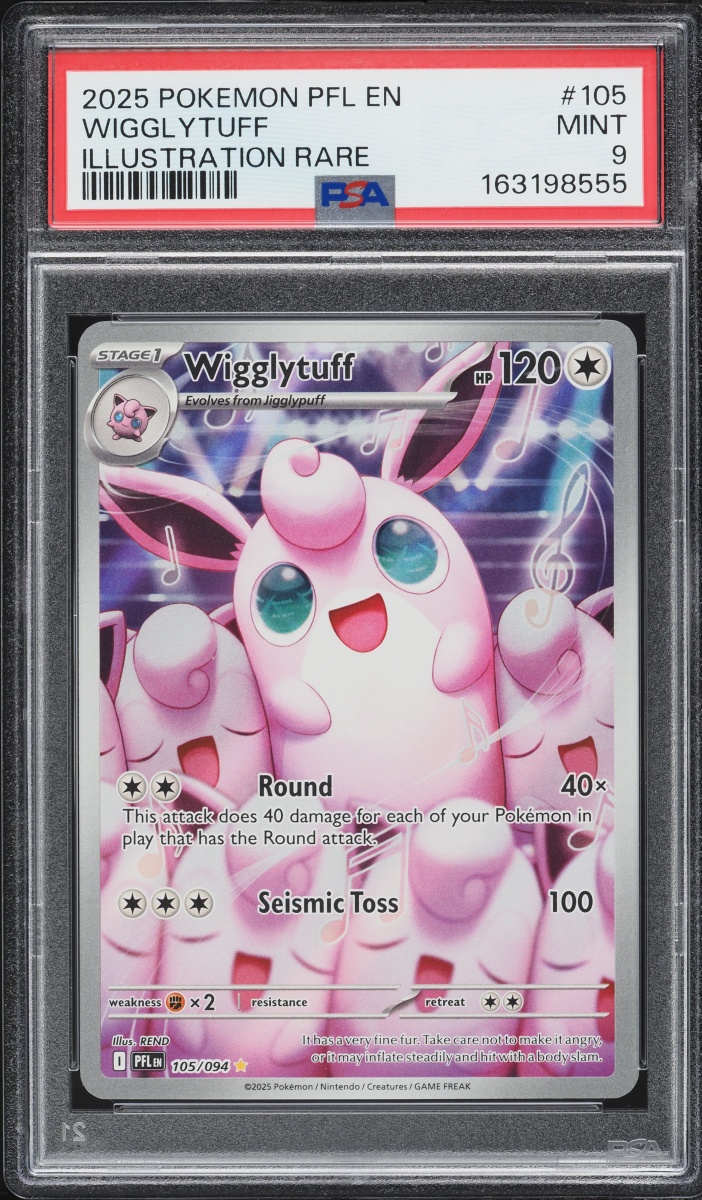 2025 Pokemon Mega Evolution Phantasmal Flames IR Wigglytuff #105 PSA 9 MINT