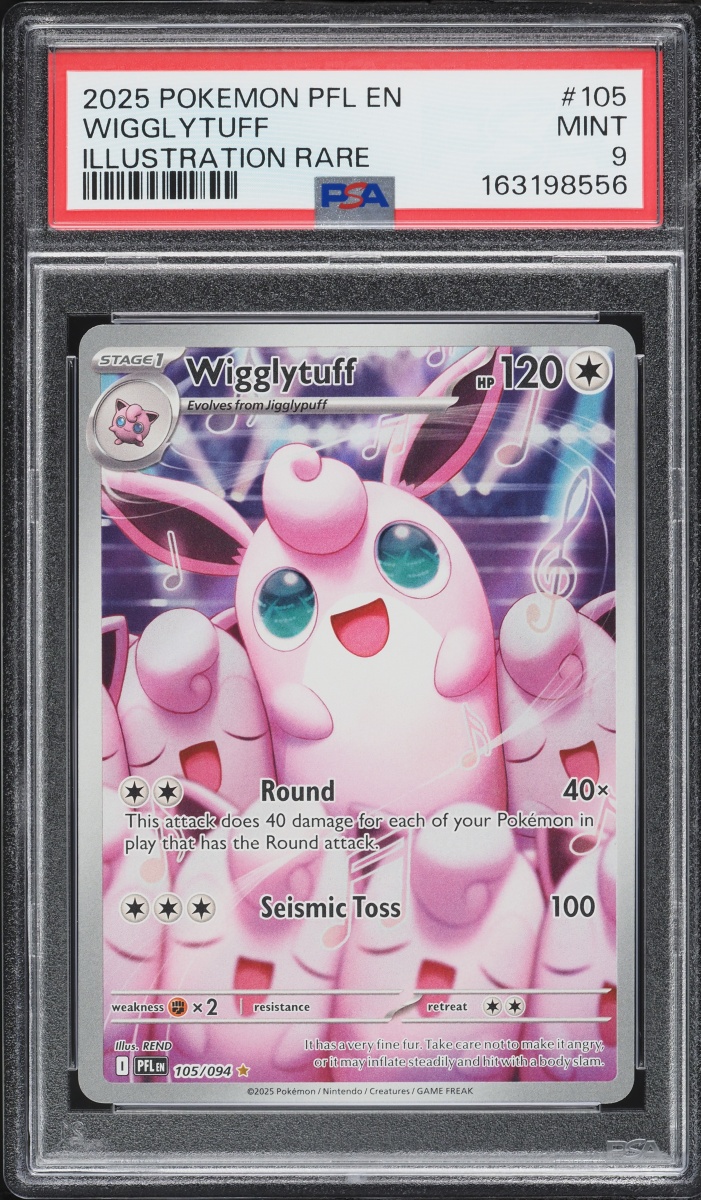 2025 Pokemon Mega Evolution Phantasmal Flames IR Wigglytuff #105 PSA 9 MINT