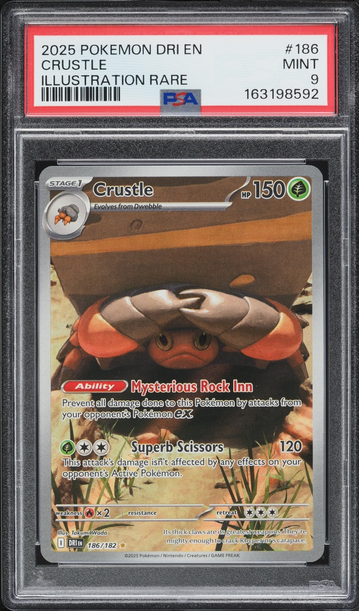 2025 Pokemon Scarlet & Violet Destined Rivals IR Crustle #186 PSA 9 MINT