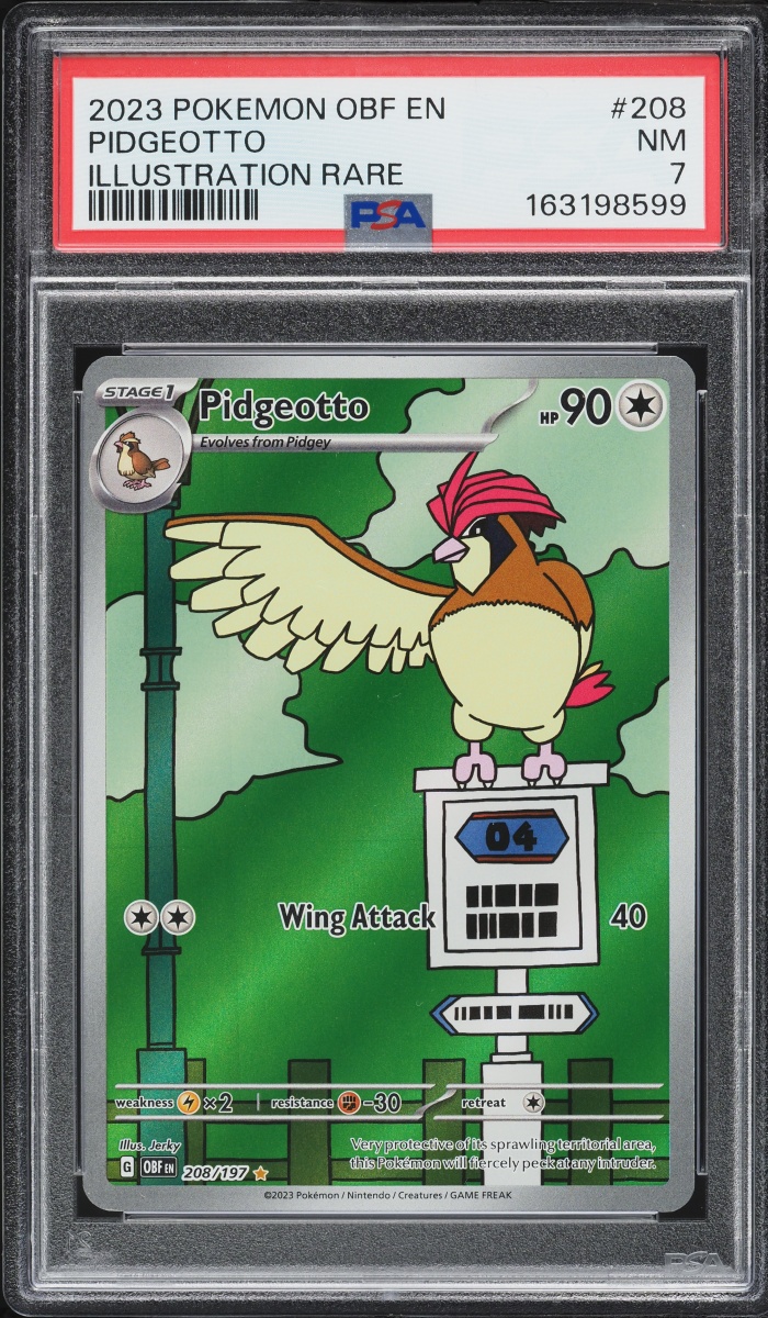 2023 Pokemon Scarlet & Violet Obsidian Flames IR Pidgeotto #208 PSA 7 NRMT