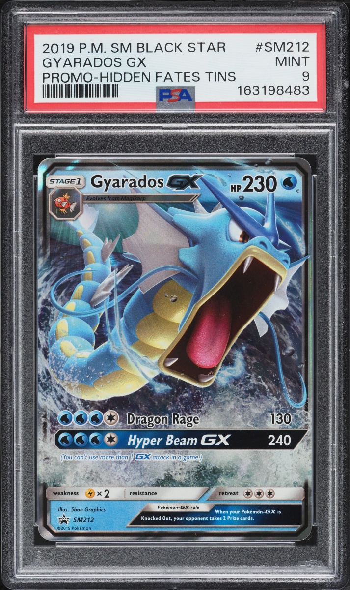 2019 Pokemon Sun & Moon Promo Hidden Fates Tins Gyarados GX #SM212 PSA 9 MINT
