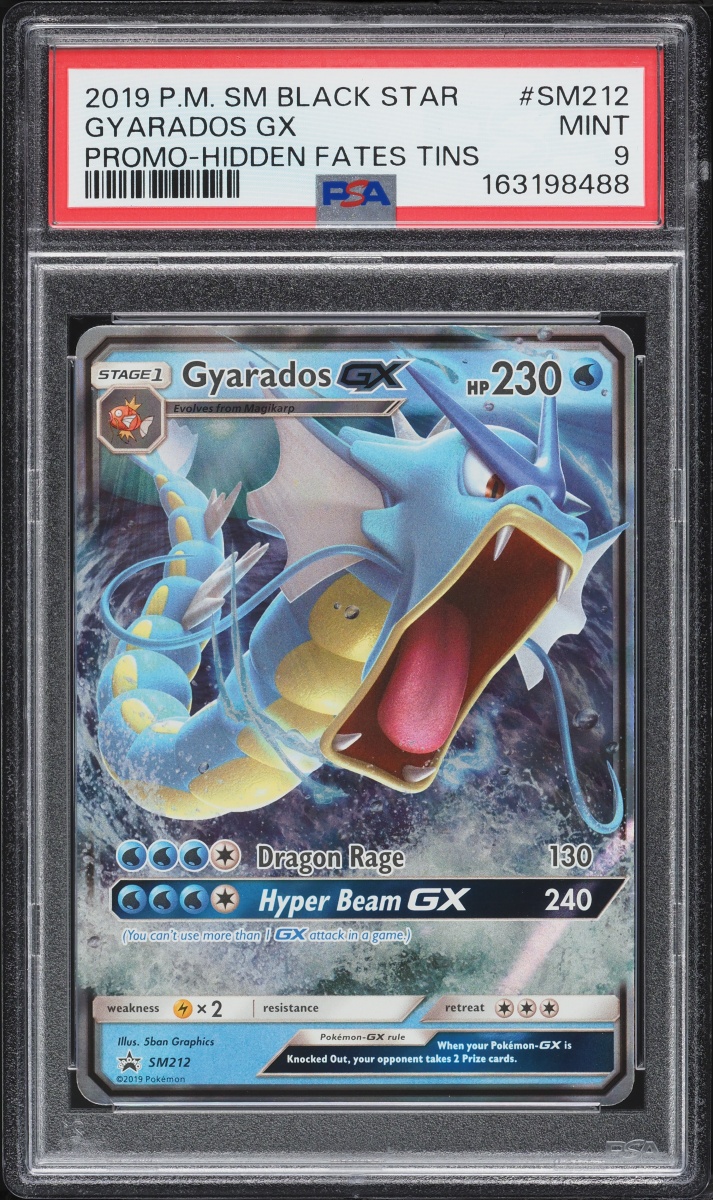 2019 Pokemon Sun & Moon Promo Hidden Fates Tins Gyarados GX #SM212 PSA 9 MINT