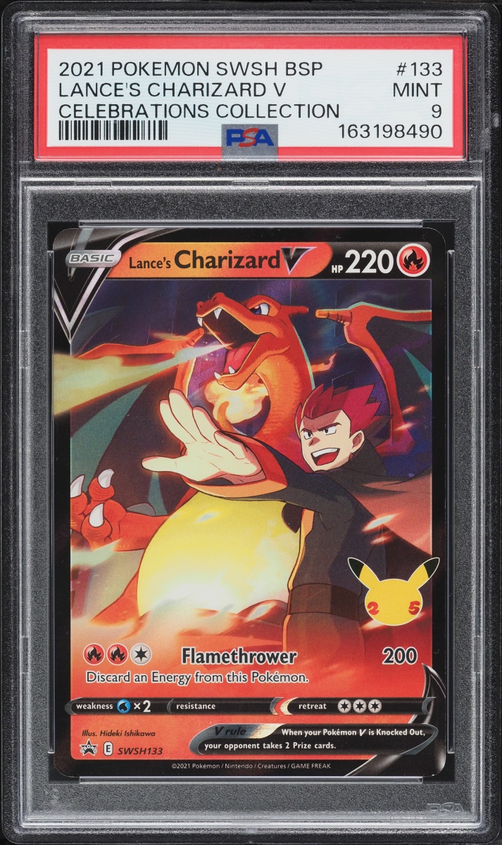 2021 Pokemon SWSH Promo Celebrations Holo Lance's Charizard V #SWSH133 PSA 9 MINT