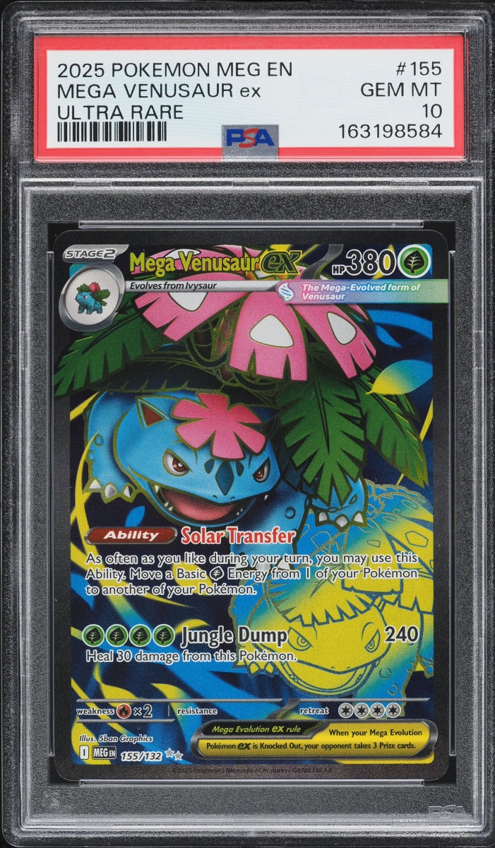 2025 Pokemon Mega Evolution Full Art Mega Venusaur Ex #155 PSA 10 GEM MINT