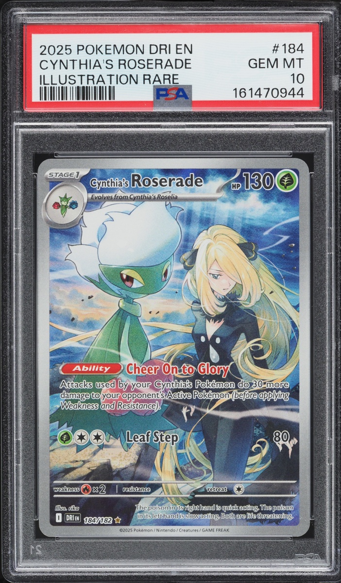 2025 Pokemon Scarlet & Violet Destined Rivals IR Cynthia's Roserade #184 PSA 10 GEM MINT