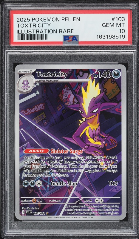2025 Pokemon Mega Evolution Phantasmal Flames IR Toxtricity #103 PSA 10 GEM MINT