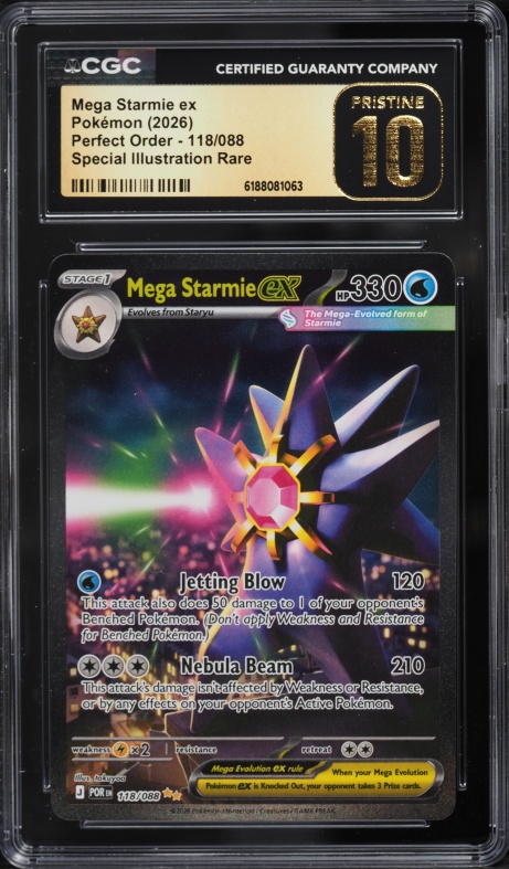 2026 Pokemon Japanese Mega Nihil Zero SAR Mega Starmie ex #111 CGC