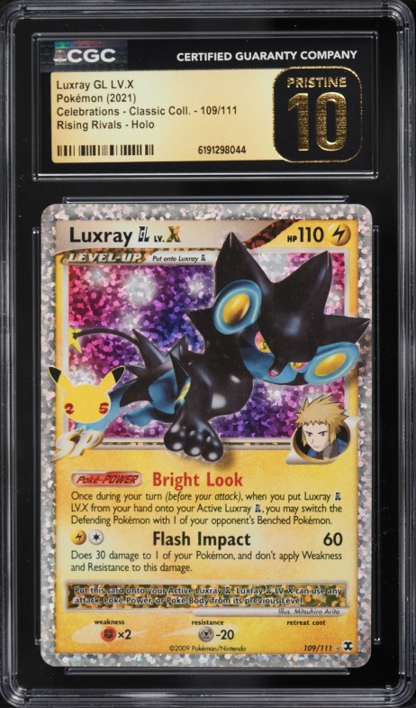2021 Pokemon SWSH Celebrations Classic Collection Holo Luxray Gl Lv.X #109 CGC 10 PRISTINE