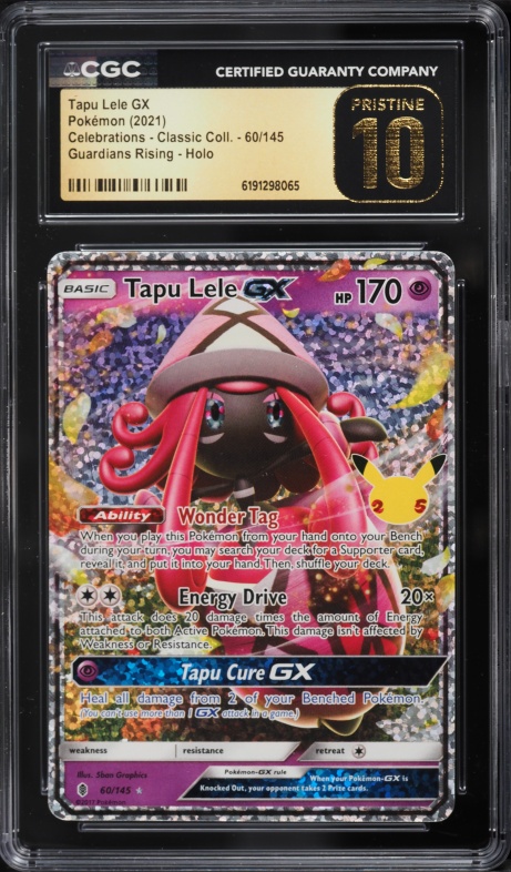 2021 Pokemon SWSH Celebrations Classic Collection Holo Tapu Lele GX #60 CGC 10 PRISTINE