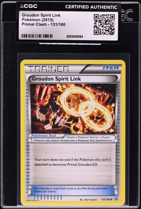 2015 Pokemon XY Primal Clash Groudon Spirit Link #131 CGC AUTH