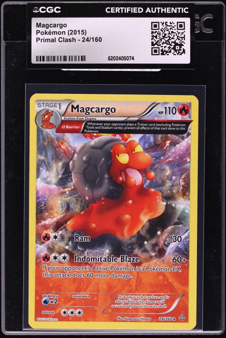 2015 Pokemon XY Primal Clash Holo Magcargo #24 CGC AUTH