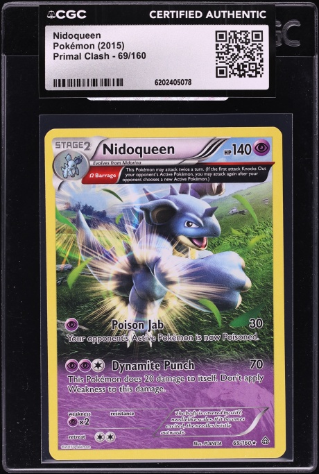 2015 Pokemon XY Primal Clash Holo Nidoqueen #69 CGC AUTH