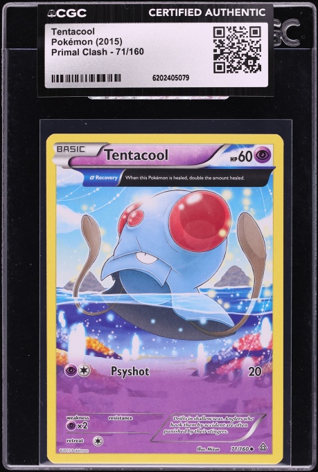 2015 Pokemon XY Primal Clash Tentacool #71 CGC AUTH