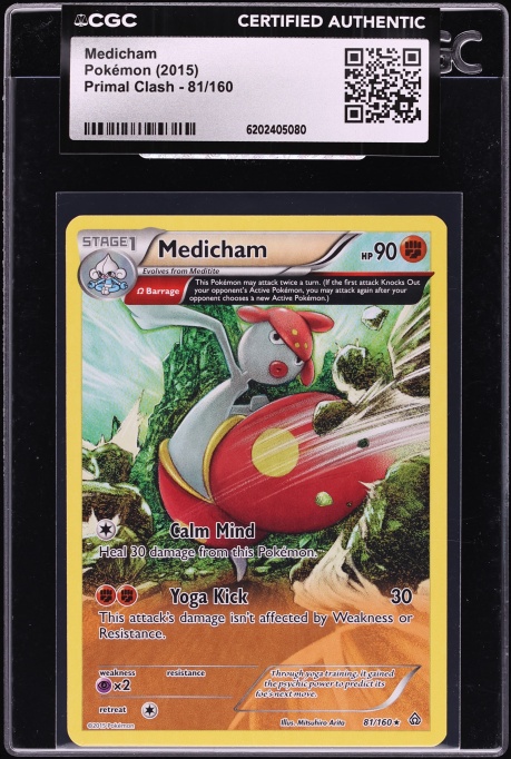2015 Pokemon XY Primal Clash Medicham #81 CGC AUTH