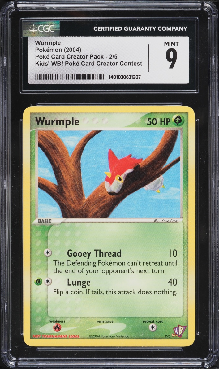 2004 Pokemon Kids' WB! Poke Card Creator Contest Wurmple #2 CGC 9 MINT