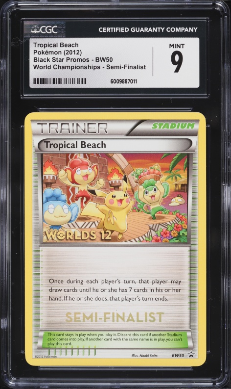 2012 Pokemon BW Promo World Championships Semi-Finalist Tropical Beach #BW50 CGC 9 MINT
