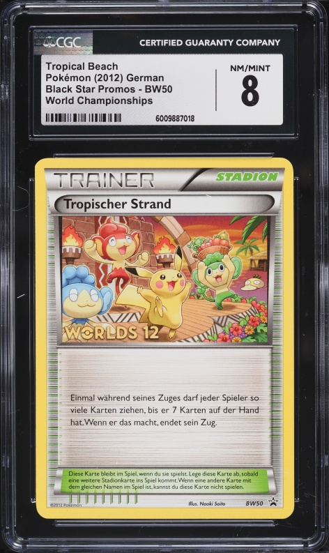 2012 Pokemon German BW Promo World Championships Tropical Beach #BW50 CGC 8 NM-MT