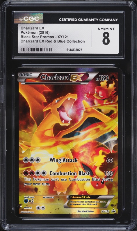 2016 Pokemon XY Promo Red & Blue Collection Full Art Charizard EX #XY121 CGC 8 NM-MT