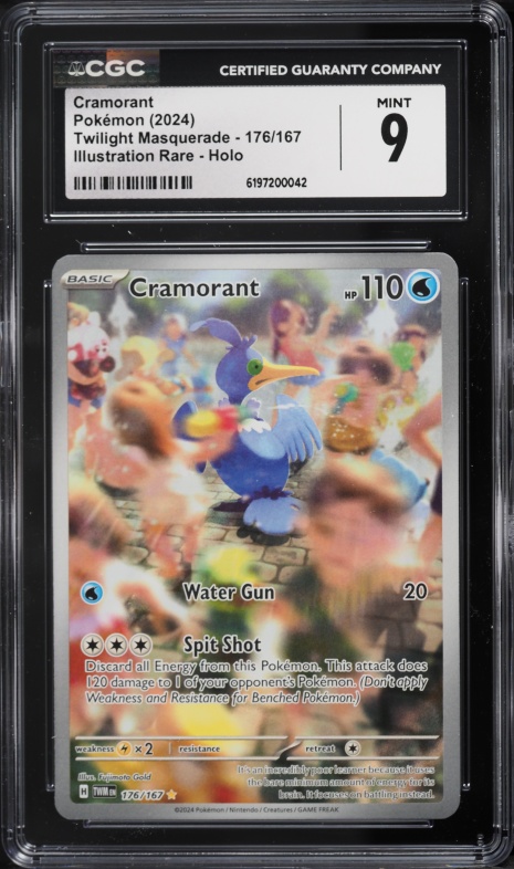 2024 Pokemon Scarlet & Violet Twilight Masquerade IR Cramorant #176 CGC 9 MINT