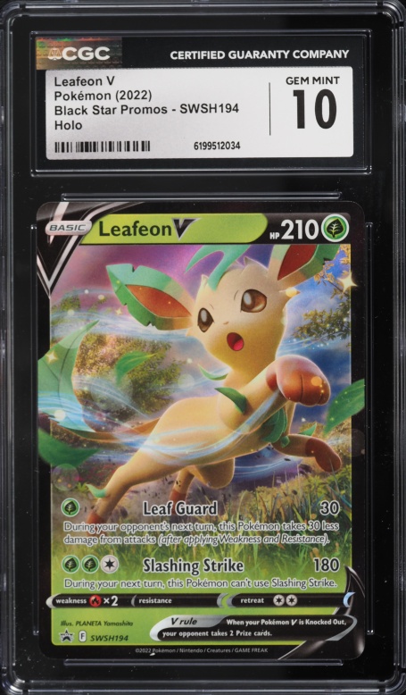 2022 Pokemon Sword & Shield Promo Holo Leafeon V #SWSH194 CGC 10 GEM MINT