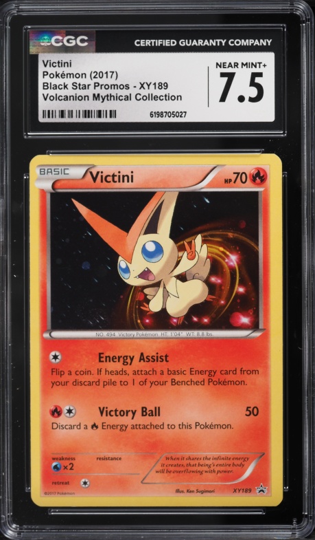 2017 Pokemon XY Black Star Promo Volcanion Mythical Collection Holo Victini #XY189 CGC 7.5