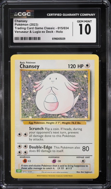 2023 Pokemon TCG Classic Collection Holo Chansey #15 CGC 10 GEM MINT