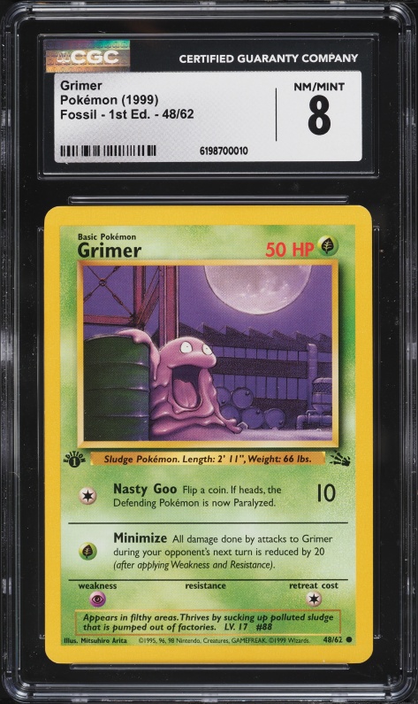 1996 Pokemon Japanese Bandai Carddass Vending Grimer #88 PSA 9