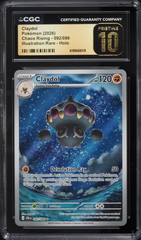 2026 Pokemon Mega Evolution Chaos Rising IR Claydol #92 CGC 10 PRISTINE