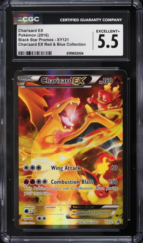 2016 Pokemon XY Promo Red & Blue Collection Full Art Charizard Ex #XY121 CGC 5.5 EX+