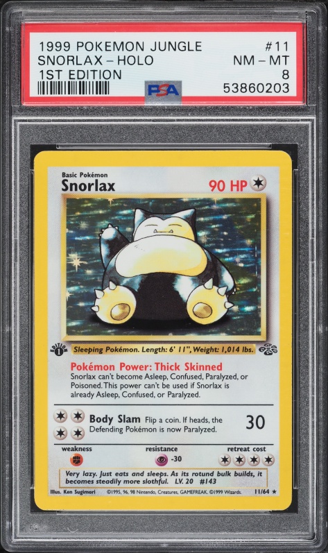 1996 Pokemon Japanese Jungle Holo Snorlax #143 PSA 9 MINT on