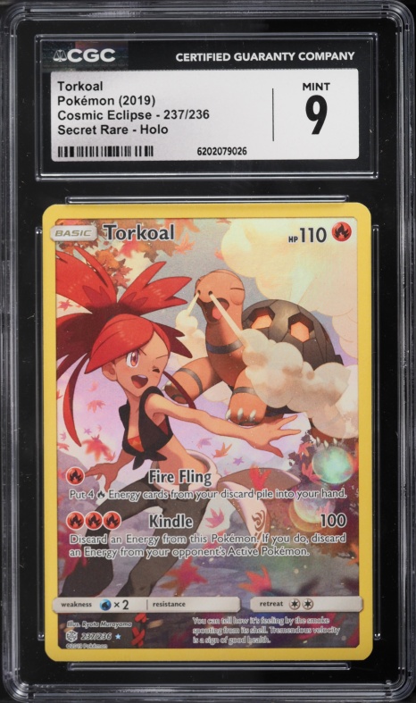 2019 Pokemon Sun & Moon Cosmic Eclipse CHR Torkoal #237 CGC 9 MINT