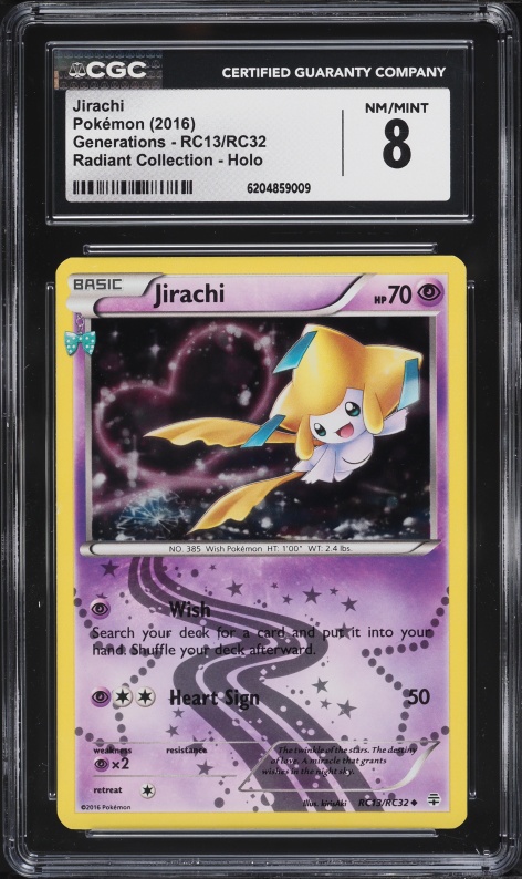 2016 Pokemon XY Generations Radiant Collection Holo Jirachi #RC13 CGC 8 NM-MT
