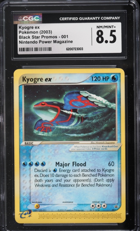 2003 Pokemon Black Star Promo Nintendo Power Magazine Kyogre Ex #1 CGC 8.5 NM-MT+