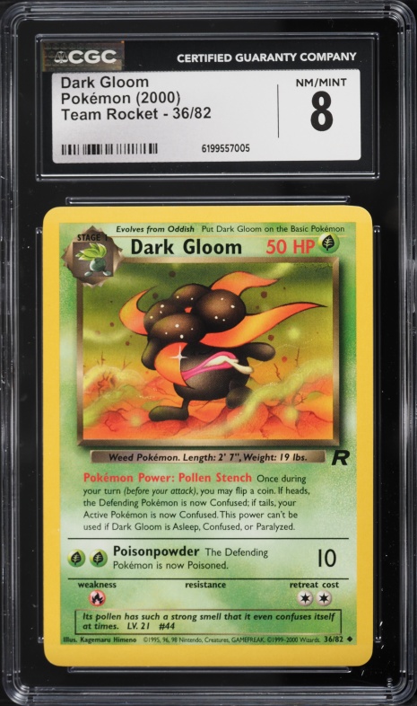 2000 Pokemon Team Rocket Dark Gloom #36 CGC 8 NM-MT