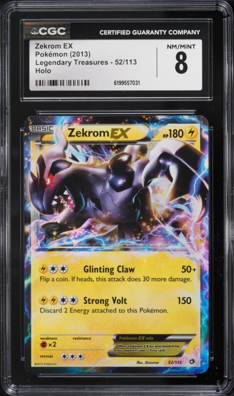 2013 Pokemon Legendary Treasures Holo Zekrom EX #52 CGC 8 NM-MT