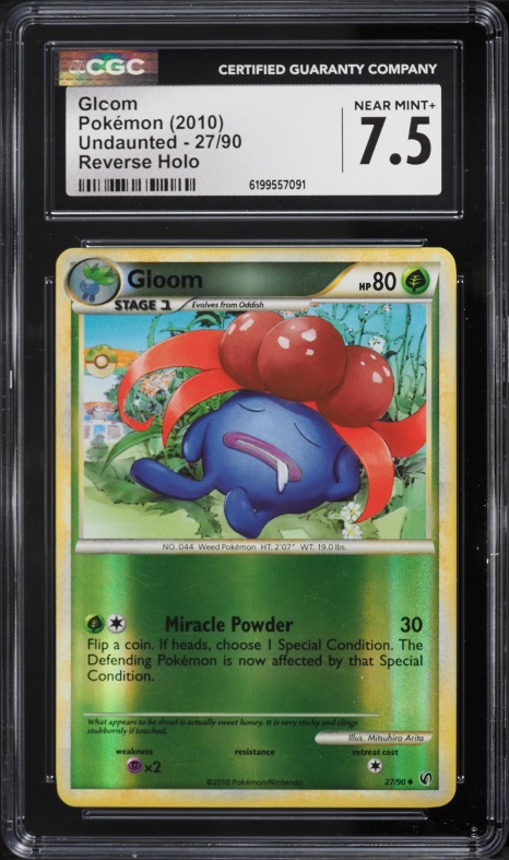 2010 Pokemon Undaunted Reverse Holo Gloom #27 CGC 7.5 NRMT+