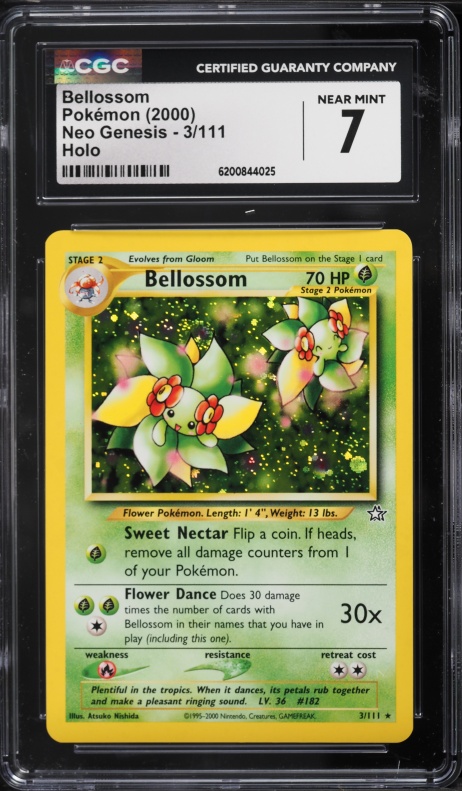 2000 Pokemon Neo Genesis Holo Bellossom #3 CGC 7 NRMT